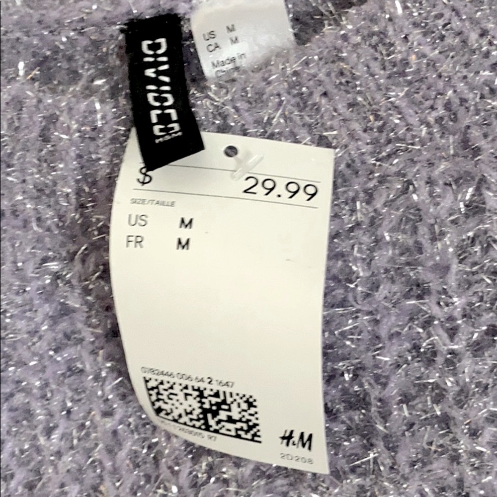 NWT H&M Metallic Sweater Soft Pastel sz.Med - Picture 2 of 5